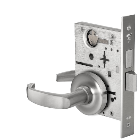 Best Grade 1 Dormitory Mortise Lock, 14 Lever, R Rose, SFIC Housing Less Core, Satin Chrome Finish, Field 45H7T14R626